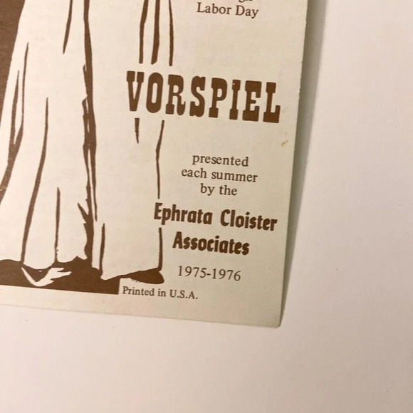 Vintage Ephrata Cloister Vorspiel Music Drama Pennsylvania Brochure Souvenir - Picture 9 of 9